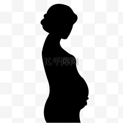 怀孕的妇女矢量剪影图