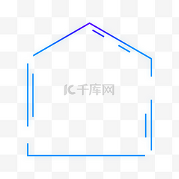 几何圆形边框图片_蓝色紫色科技感外发光几何方形五