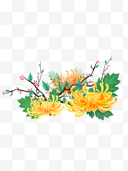 彩绘金盏菊植物元素设计