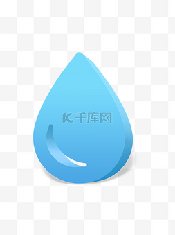 保护环境水滴图片_C4D风格蓝色渐变水滴