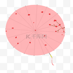 日式雨伞图片_ 粉色雨伞 