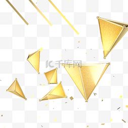 金色菱形漂浮点缀