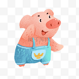 卡通手绘可爱小猪