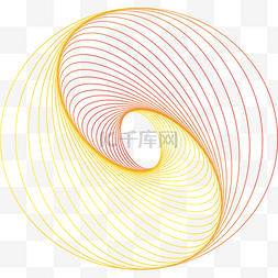 唯美唯美曲线线条图片_唯美彩色螺旋线条图案元素