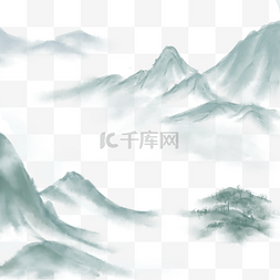 咖色山水图片_中国风山水水墨高山峻岭