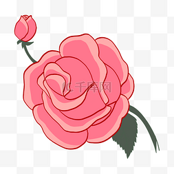 手绘一枝玫瑰花