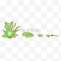 青蛙分割线手绘插画