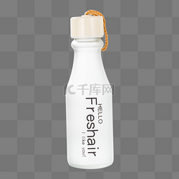 白色立体饮料瓶子元素