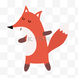 一只红色的卡通小狐狸