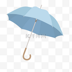 蓝色雨伞卡通素材免费下载
