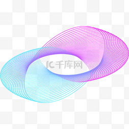 几何图片_蓝紫色彩色渐变线条图案元素