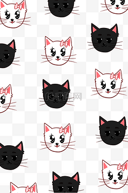 猫头底纹手绘插画