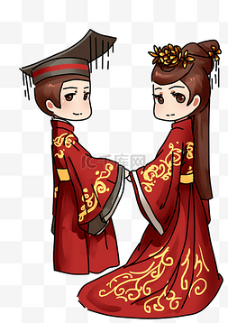 中式中国风婚礼图片_中国风复古风古风唐装情侣角色