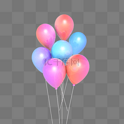 唯美梦幻海报图片_C4D立体梦幻海报装饰气球