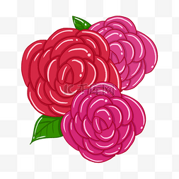 带刺图片_红色玫瑰花花朵手绘