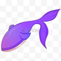 梦幻鲸鱼插画图片_卡通手绘蓝色梦幻鲸鱼插画