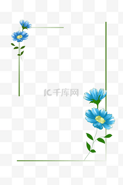 花瓣手绘边框图片_蓝色花瓣手绘装饰边框