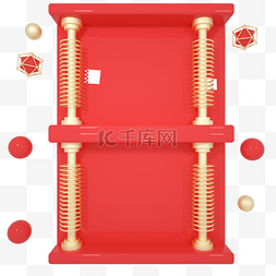 产品首页图片_C4D红金色立体质感科技电商产品框