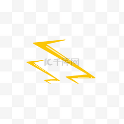 闪电元素图片_手绘黄色卡通雷电