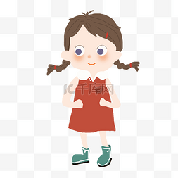 卡通跑步手绘图片_跑步锻炼身体的小女孩插画