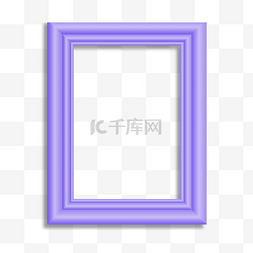 立体图标素描图片_紫色立体质感阴影投影创意相框