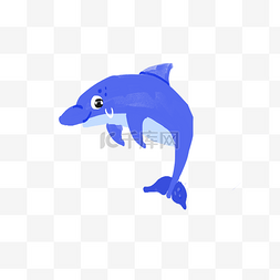 卡通可爱的海洋生物PNG素材海豚