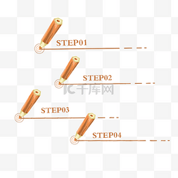 目录数字图片_黄色铅笔书写步骤PPT