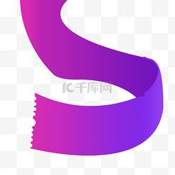 紫色创意电商绸子元素