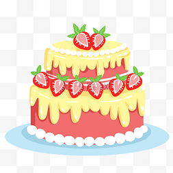 卡通香甜草莓蛋糕