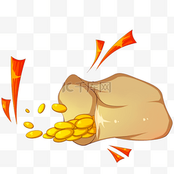 经济金币钱袋子插画