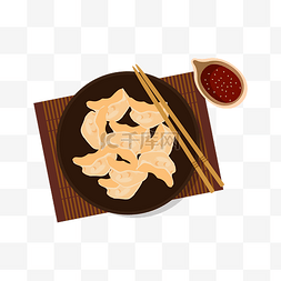 包子饺子图片_矢量手绘卡通饺子