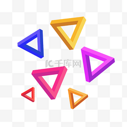 正三角形渐变图片_立体三角形素材元素