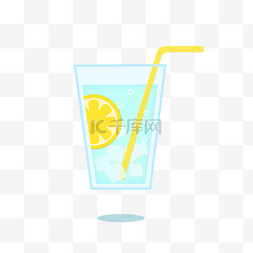 冰镇饮料手绘图片_炎热的夏天，冷饮，果汁，柠檬，