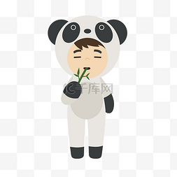 六一节日快乐图片_儿童节熊猫服饰矢量素材