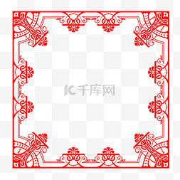 中国传统喜庆纹样图片_中国风古典红色边框