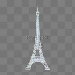 法国巴黎空镜图片_矢量手绘巴黎埃菲尔铁塔免抠