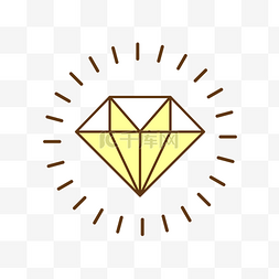 婚礼图片_黄色发光的钻石图标