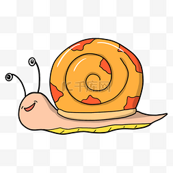 蜗牛图片_爬行的小蜗牛卡通插画