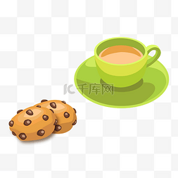 饼干茶图片_卡通手绘小清新下午茶