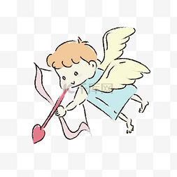 小天使丘比特图片_情人节可爱手绘丘比特小天使