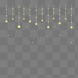 黄色星星矢量图片_夜空垂挂的金色星星元素