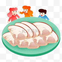 吃龙食图片_龙抬头吃猪头肉插画