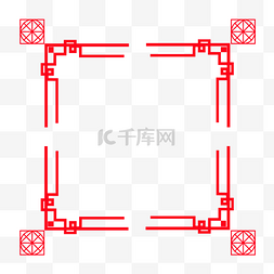 中国风花边图片_中国风花纹红色边框元素