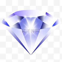 蓝色三角形钻石插画
