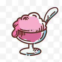 卡通手绘粉色可爱冰激淋