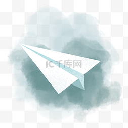 手绘卡通线条画图片_手绘乌云中的纸飞机PNG免抠素材