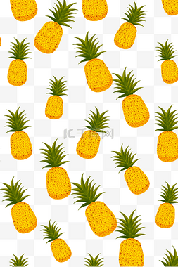 菠萝底纹png图片_黄色的菠萝底纹插画