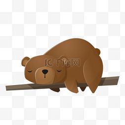 剪纸风格的可爱棕熊