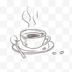 咖啡豆杯图片_矢量灰色咖啡豆咖啡杯