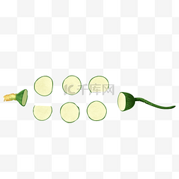 创意青瓜黄瓜蔬菜手绘插画素材